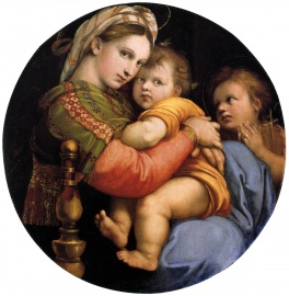 Raffaello, Madonna col Bambino e San Giovannino  (Madonna della seggiola)